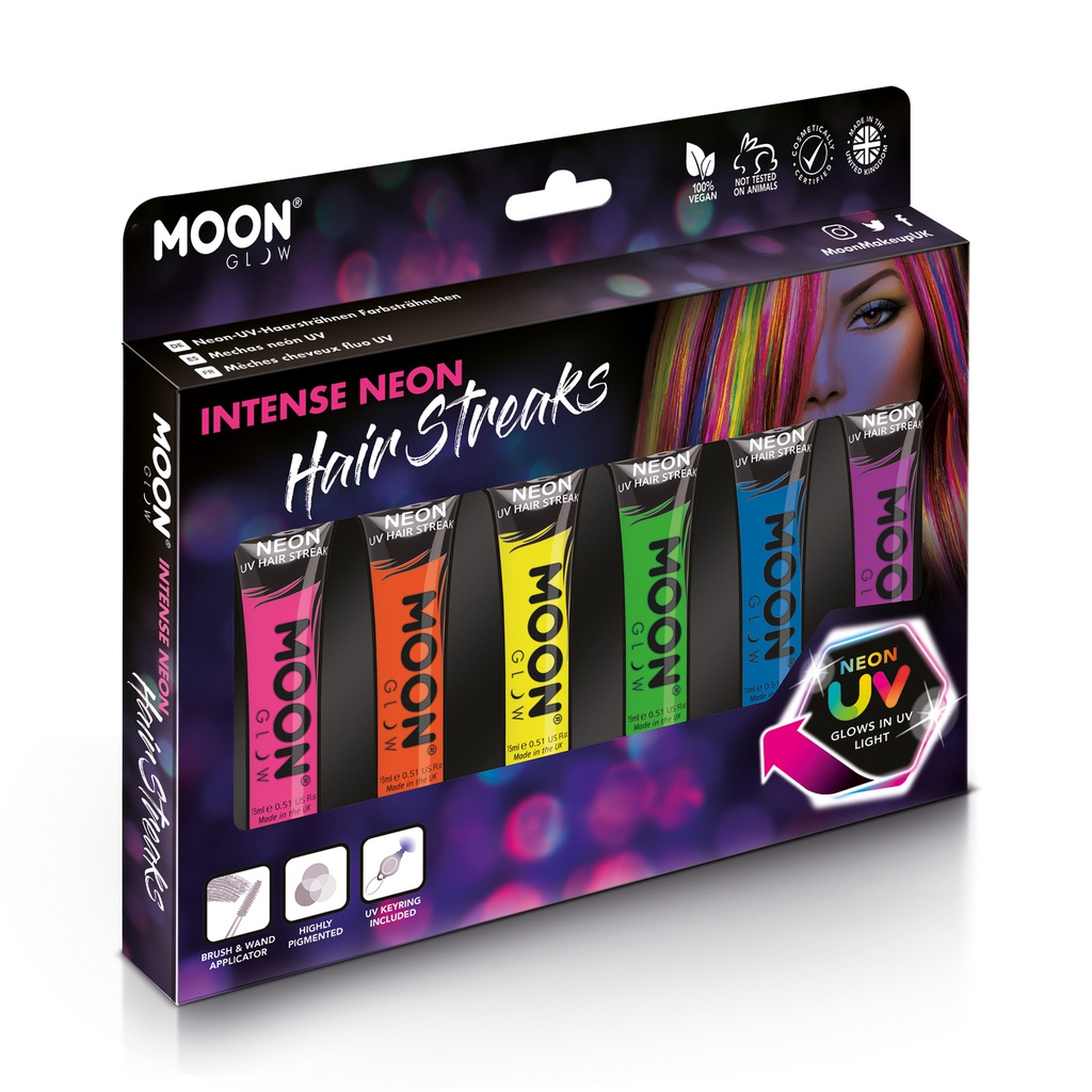 Intense Neon UV Hair Streaks - Boxset