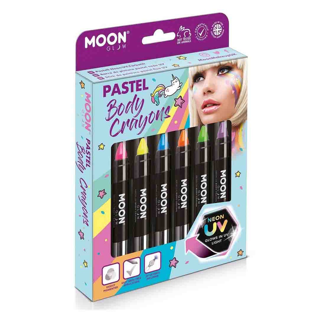 Pastel Neon UV Body Crayons - Pastel Boxset