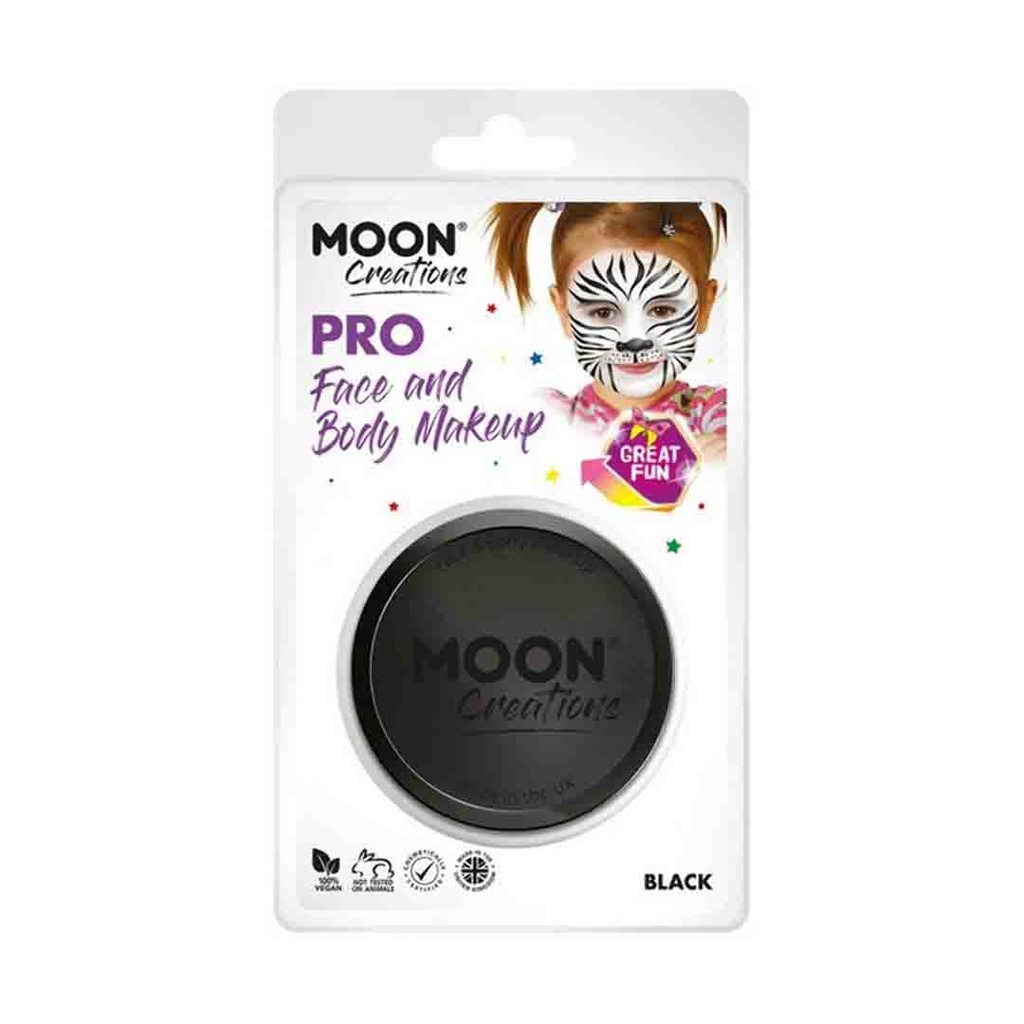 Pro Face Paint Cake Pots -  Black  ( Clamshell) 