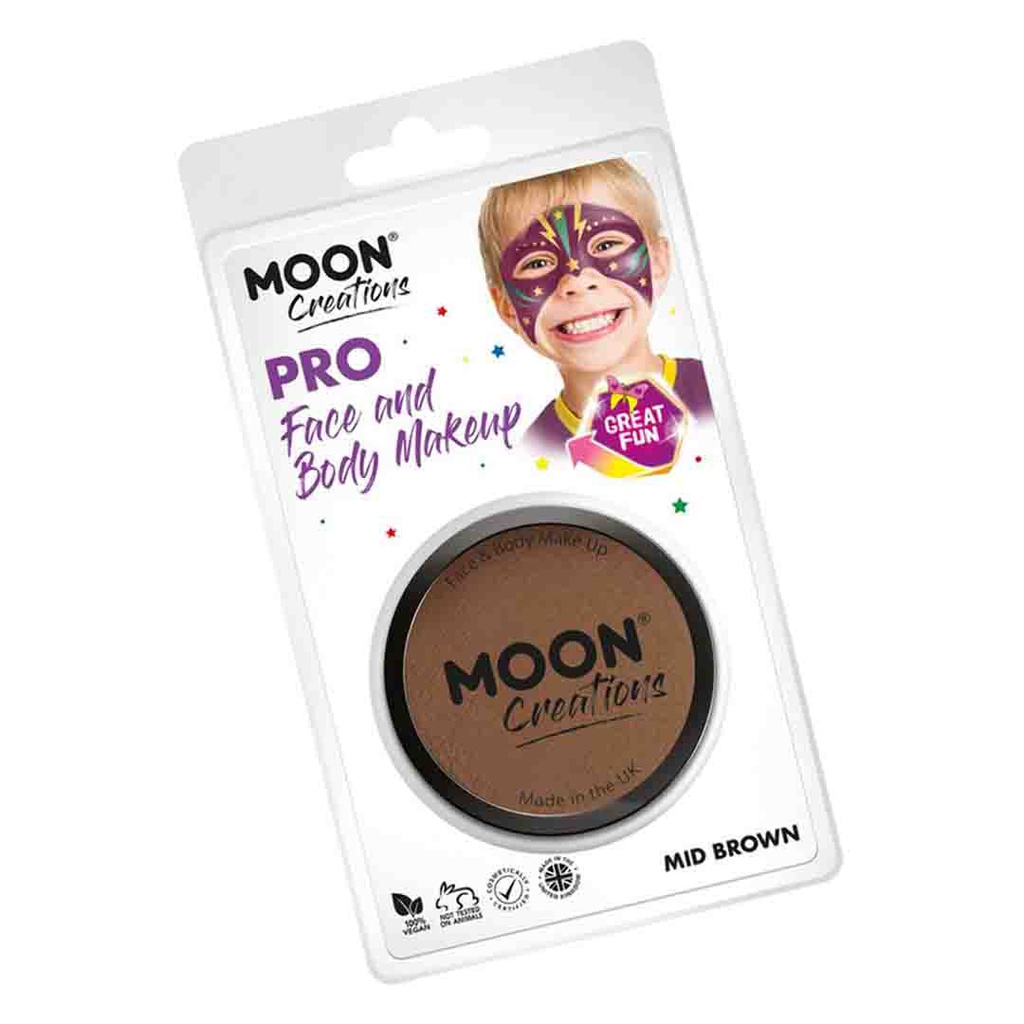 Pro Face Paint Cake Pots -  Mid Brown  ( Clamshell) 