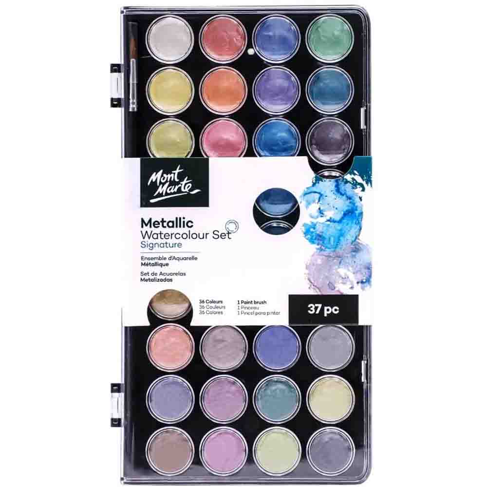 Mont Marte Metallic Watercolor Cake Set 37pc