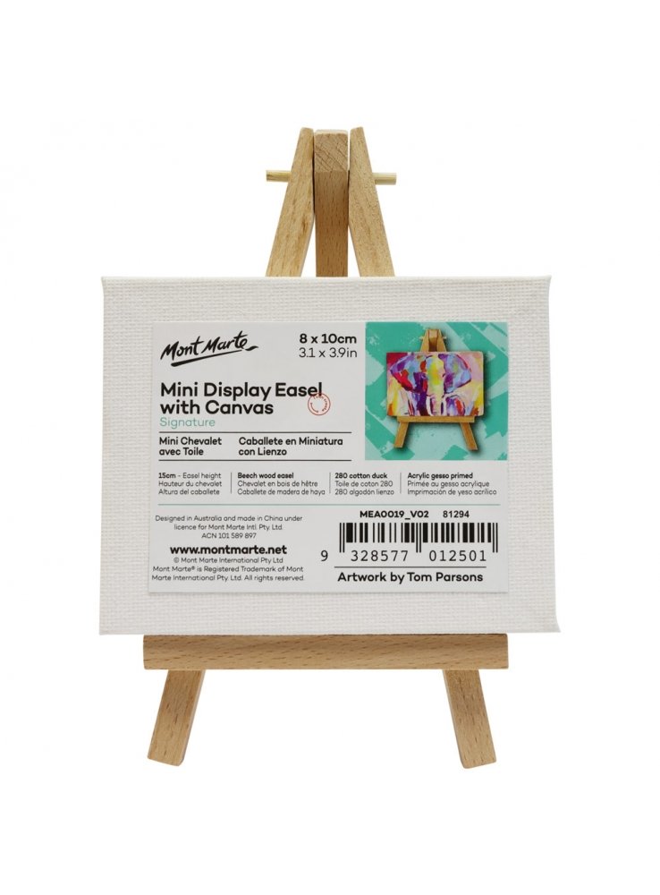 Mont Marte Mini Display Easel w/Canvas 8x10cm