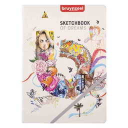 [60399004] كراسة رسم 80 ورقة مقاس 21*29.7 140 جرام مع غلاف سميك وشريط علامة مرجعية من برونزيل الهولندية ذات الجودة العالية