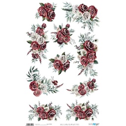 [PFY3201] RICE PAPER 54*33 RED AND WHITE ROSES