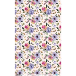 [PFY3196] RICE PAPER 54*33 LILAC WILDFLOWERS