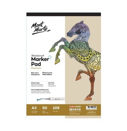 [MGRD0206] Mont Marte Bleedproof Marker Pad 105gsm A3 50 Sheets