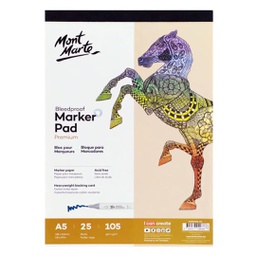 [MGRD0208] Mont Marte Bleedproof Marker Pad 105gsm A5 25 Sheets