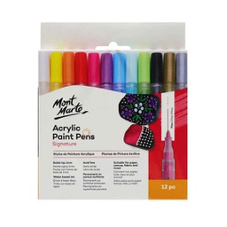 [MPN0129] قلم رسم اكرليك راس رفيع 12 لون مونت مارت