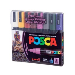 [PC-5M-DARK]  POSCA Marker colors for all surfaces1.8-2.5MM 8col