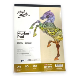 [MGRD0206] Mont Marte Bleedproof Marker Pad 105gsm A4 50 Sheets
