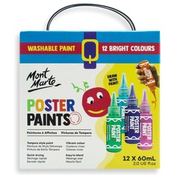 [MPST6004] Mont Marte Poster Paint Set 12pc x 60ml