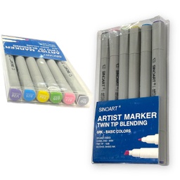 [SFB0140_6pkA] Alcohol-Base Marker 6pk, BASIC color series