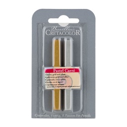 [48088] Cretacolor Pastel Carré gold, silver, 2 psc. Blistercard