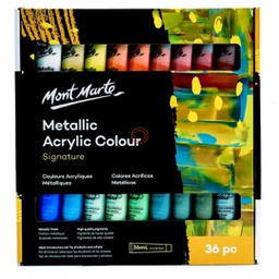 [MMT3636] Mont Marte Metallic Acrylic Paint Set 36pc x 36ml