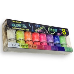 [AA0821SPT-401] Glow in the Dark Acrylic color set in tube 21ml