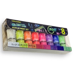 [AA0821SPT-401] Glow in the Dark Acrylic color set in tube 21ml