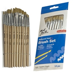 [BMHS0058] Mont Marte Natural Hair Flat Angle Brush Set 13pc