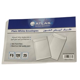 [AS-E1201510P25-PW] ظرف ابيض اطلس 15*10