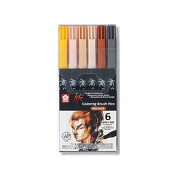[XBR-6C] Koi Colouring Brush Pens Skin- 6 Pack