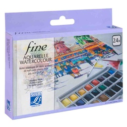[601661] Lefranc &amp; Bourgeois fine water color plastic box set of 24 HPA