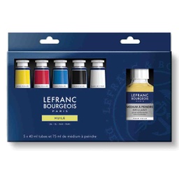 [810119] Lefranc &amp; Bourgeois fine oil color set of 5X40ML+ADD