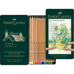 [112112] FIBER-CASTEL Pitt Pastel Pencils 12 Colour Tin