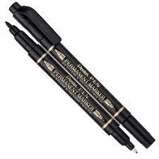 [N75W-A] قلم ماركر جهتيين اسود PENTEL