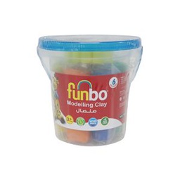 [FO-MC-100-6+3M] صلصال علبة بلاستيك 6 لون Funbo