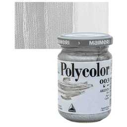 [M1220003] Maimeri Polycolor Vinyl Paints - Silver, 140 ml jar