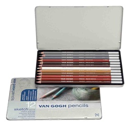 [97760013] اقلام رصاص جرافيك درجات للرسم سبيشال 12 قلم  من فان جوخ
