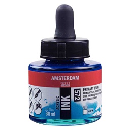 [17205720] Amsterdam Acrylic Ink Colour Swatch Nr 572 30ML PRIM.CYAN