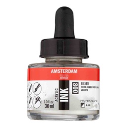 [17208000] Amsterdam acrylic color  INK 30ML SILVER