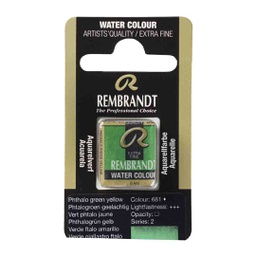 [05866811] Rembrandt water color   pan  PHTH.GREEN YELLOW