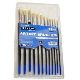 [BMSS0003] Mont Marte Studio Artist Brushes 12pc Round 1-12