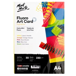 [MSB0069] Mont Marte Fluro Art Card Pack 5 cols 230gsm 30pce A4