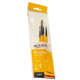 [BMHS0009] Mont Marte Gallery Series Brush Set Acrylic 4pc
