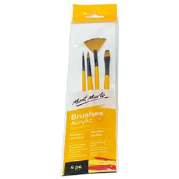 [BMHS0010] Mont Marte Gallery Series Brush Set Acrylic 4pc