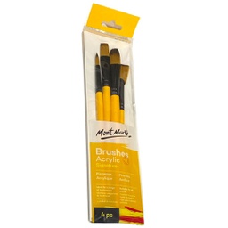 [BMHS0013] Mont Marte Gallery Series Brush Set Acrylic 4pc