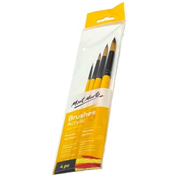 [BMHS0015] Mont Marte Gallery Series Brush Set Acrylic 4pce