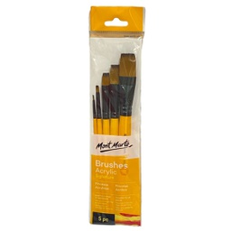 [BMHS0017] Mont Marte Gallery Series Brush Set Acrylic 5pce