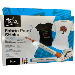 [MPN0116] Mont Marte Solid Fabric Paint Sticks 9pc x 5g