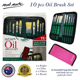 [BMHS0031] Mont Marte Brush Set in Wallet 11pc  Oil