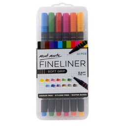 [MMPM0002] Mont Marte Fineliner Soft Grip 12pc