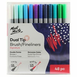 [MMPM0024] MM Dual Tip Brush/Fineliners 48pc Tri Grip