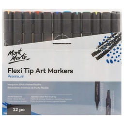 [MMPM0051] Mont Marte Flexi Tip Alcohol Art Markers 12pc