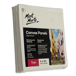 [CMPL1010] Mont Marte Canvas Panels Pack 5 10.2x10.2cm